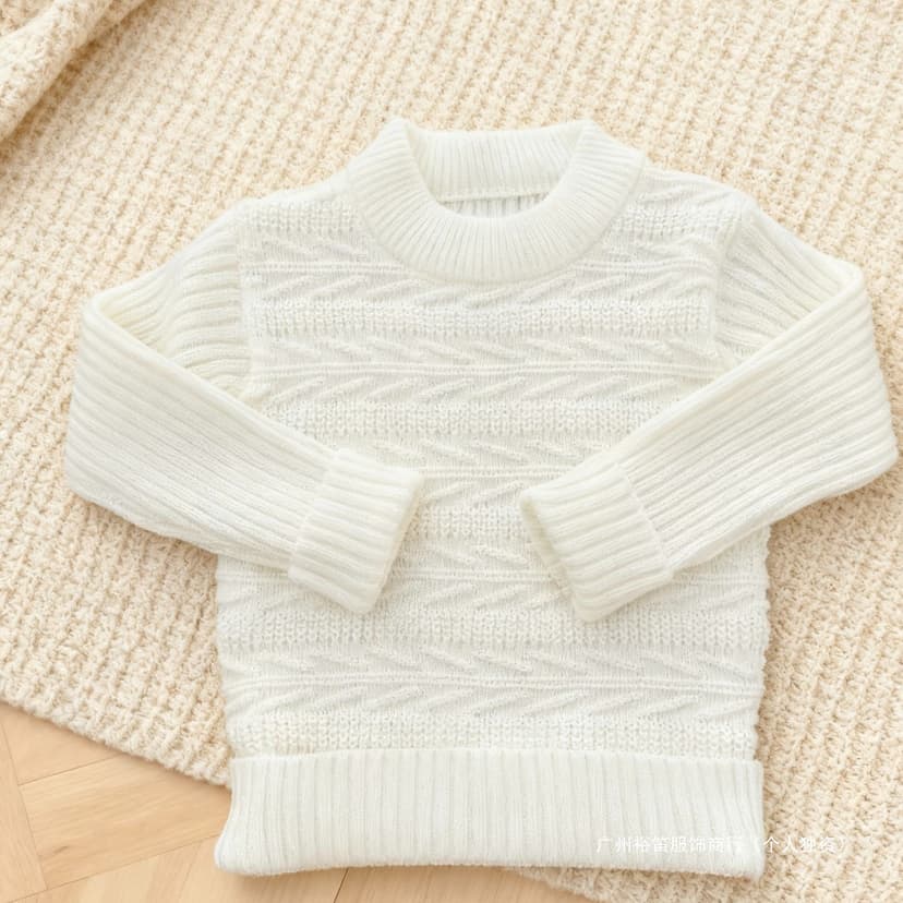 New Children's Clothing Base Layer Autumn and Winter Pullover Thickened Children's Warm Knitted Sweater Loose Korean Style Sweater Baby