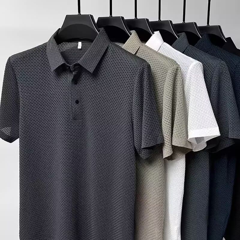 Foreign Trade Direct Supply Polo Shirt Men's 2025 Summer New Lapel T-Shirt Men's Short-Sleeved Business Casual T-Shirt