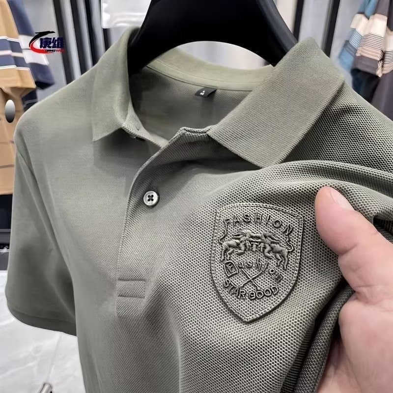 Men's Polo Shirt Short-Sleeved High-End Men's Versatile Casual New Fashion Trend Lapel T-Shirt Half-Sleeved Top