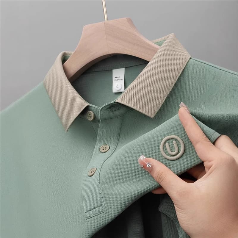 Men's Short-Sleeved Polo Shirt Summer Accessible Luxury Business Casual Top Embroidered Light Style Young and Middle-Aged Men's T-Shirt