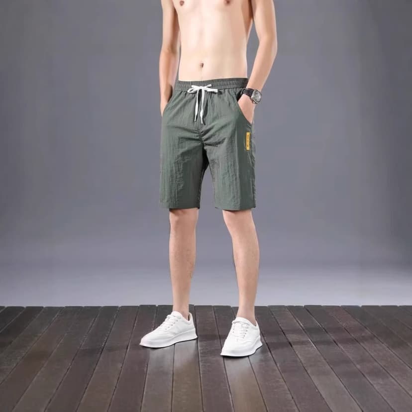 Men's Shorts 2025 Summer New Fashion Trend Straight Loose Large Size Thin Ice Silk Breathable Korean Style Sports Pants