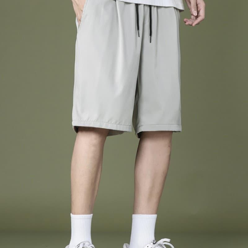 Casual Shorts Men's Summer Thin Outer Wear Five-point Pants Boys Solid Color All-match Straight Outdoor Sports Beach Pants