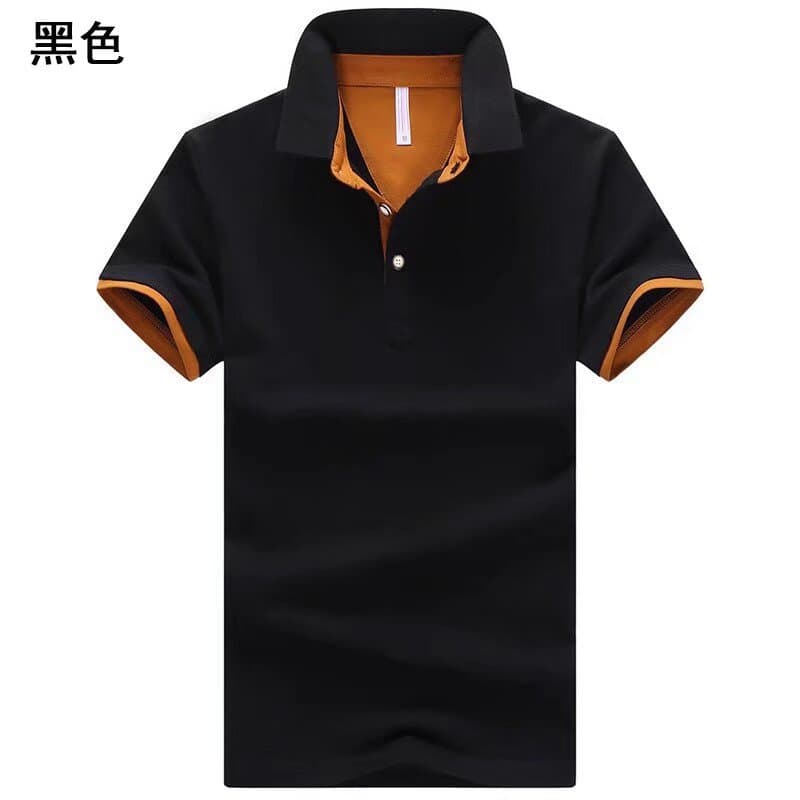 Summer men's thin short-sleeved polo shirt trendy men's Korean slim-fit stand-collar T-shirt men's youth solid color top