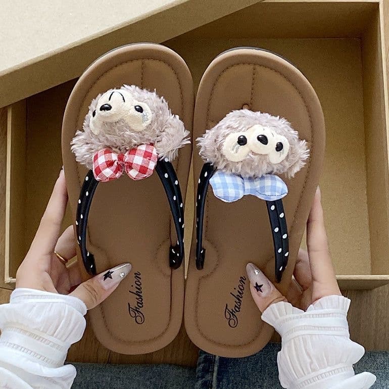 Cute Cartoon Girl Heart Flats Flip-Flops for Women Summer Outer Wear 2024 New Super Hot Non-Slip Soft Bottom Sandals