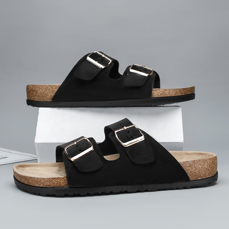 Men's New Summer Slippers Birkenstock Sandals Simple Casual Outer Wear Couple Beach Shoes Retro Open-Toe Slippers for Men