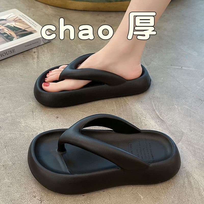 High-grade Outwear Flip-flops Women's Summer Internet Popular ins Trendy 2023 New Non-slip Clip Flat Beach Sandals