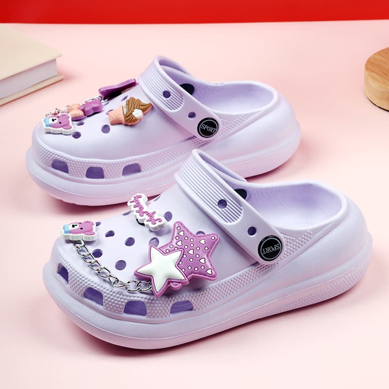Children's Cute Thick-Soled Clogs Summer New Outdoor Sports Girls' Beach Shoes Indoor Non-Slip Baby Sandals