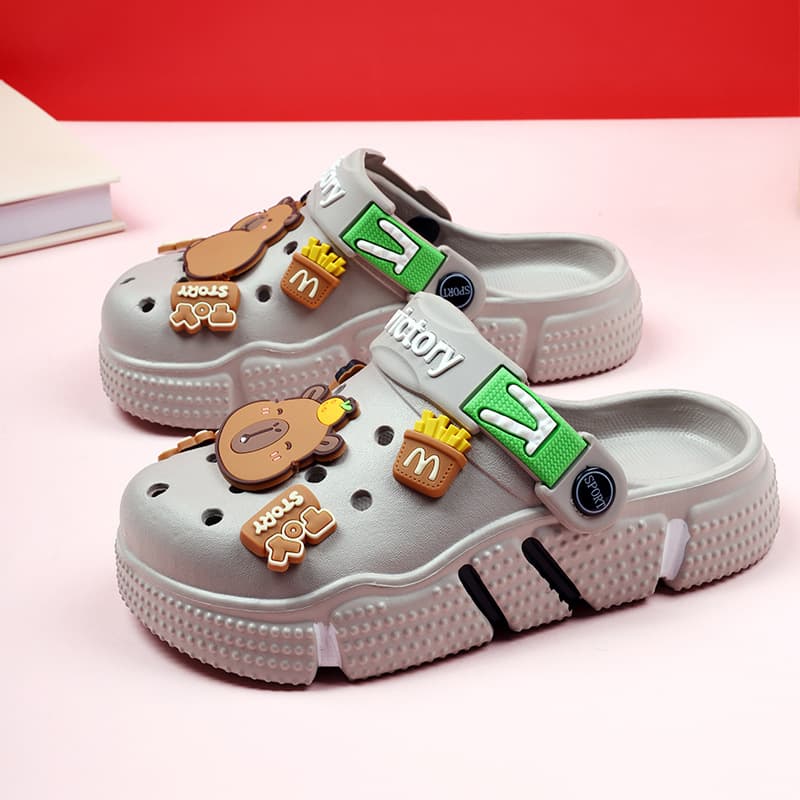 Popular Cute Slippers for Children in Summer, Breathable Toe-Toe Sandals for Boys and Girls, Dual-Purpose Beach Sandals for Men