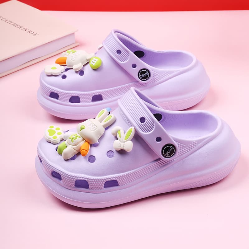 Popular Children's Comfortable Clogs, Cute Cartoon Parent-Child Dual-Use Sandals, Beach Outdoor Indoor Non-Slip Slippers