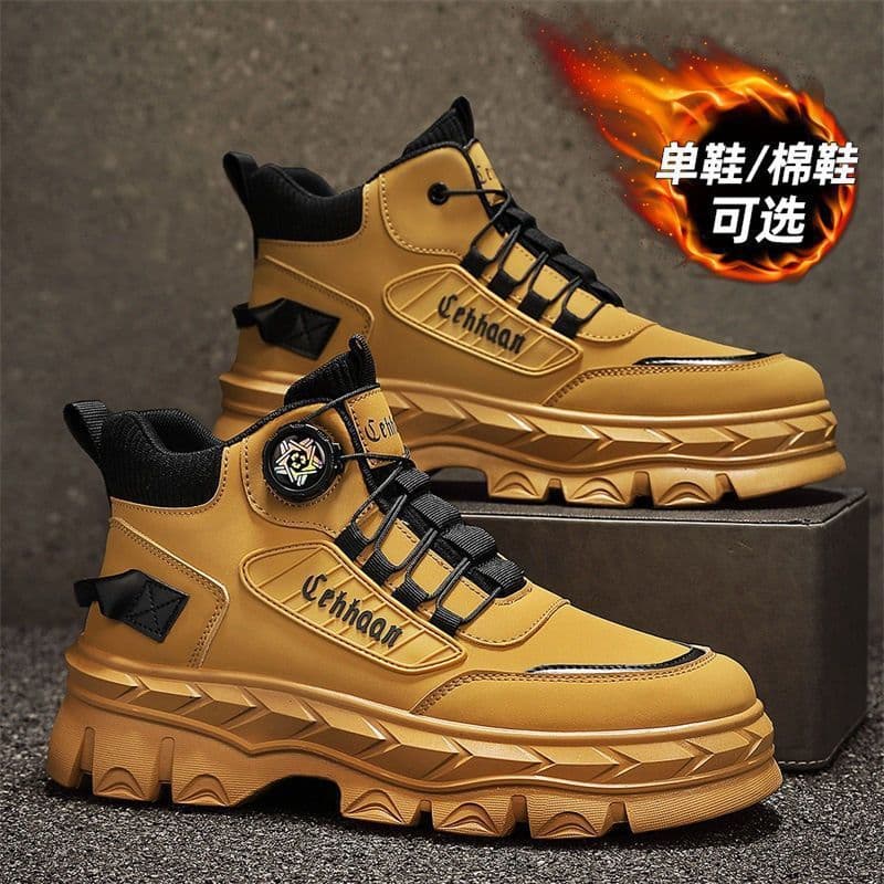 2025 Autumn and Winter New Men's Trendy Shoes Martin Boots Thick-Soled Workwear Versatile Casual Sports Trendy Dad Shoes