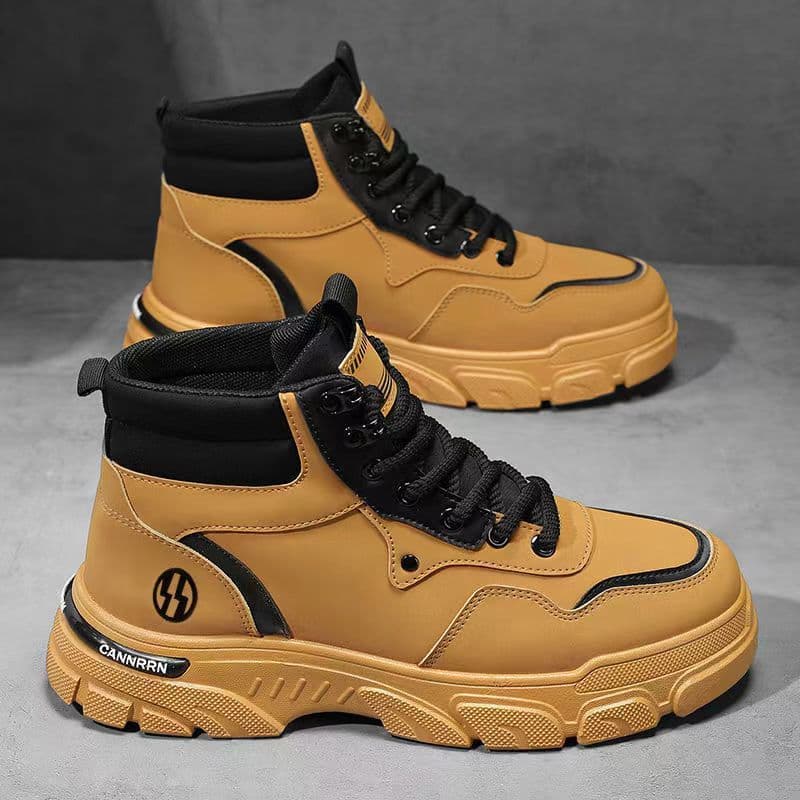 High-Top Martin Boots Men's Shoes Autumn New Breathable Work Shoes Men's Korean Style Versatile British Style Thick-Soled Short Boots