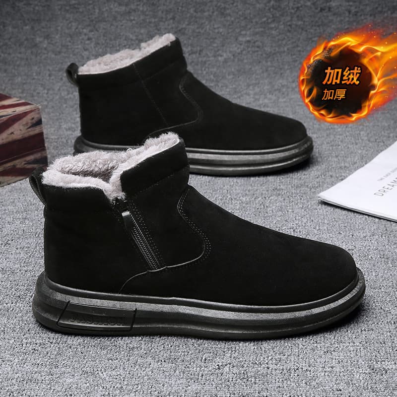 2025 New Winter Snow Boots for Men, Thickeneded Casual Shoes, Fashionable Korean Style Warm Cotton Shoes, Men's High-Top Men's Shoes