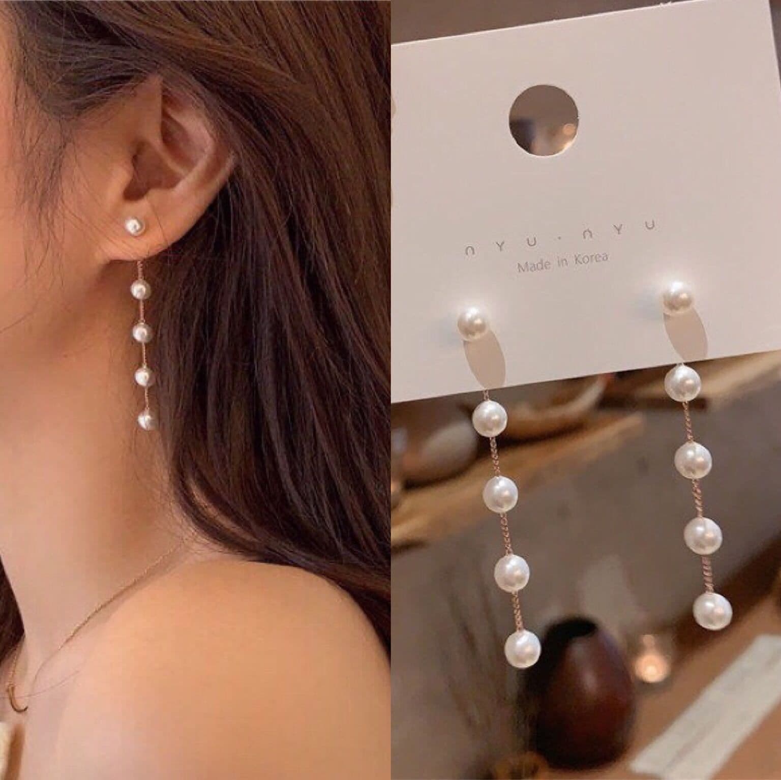 European and American Cross-Border New French Retro Pearl Earrings, Elegant Long Tassel Earrings, Women's High-End Earrings Wholesale