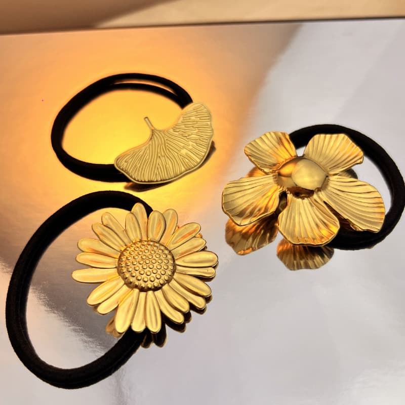 European and American retro high-grade headdress hair ring temperament rubber band head rope sunflower all-match exquisite flower net red hair rope women
