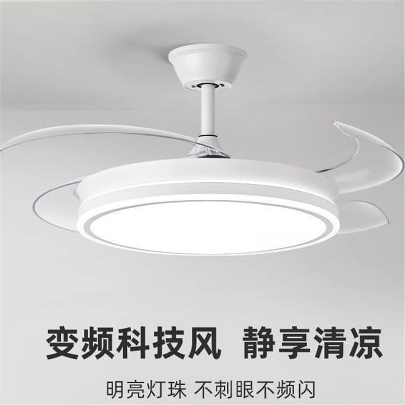 Fan Lamp Living Room Invisible Scandinavian Ceiling Fan Lamp Restaurant Bedroom Home Simple Modern Led Electric Fan Chandelier