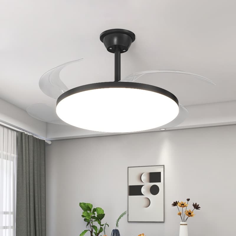Cross-Border Led Ceiling Fan Lighting Bedroom Dining Modern Home Living Room Lighting Invisible Electric Fan Lamp Zhongshan Lighting