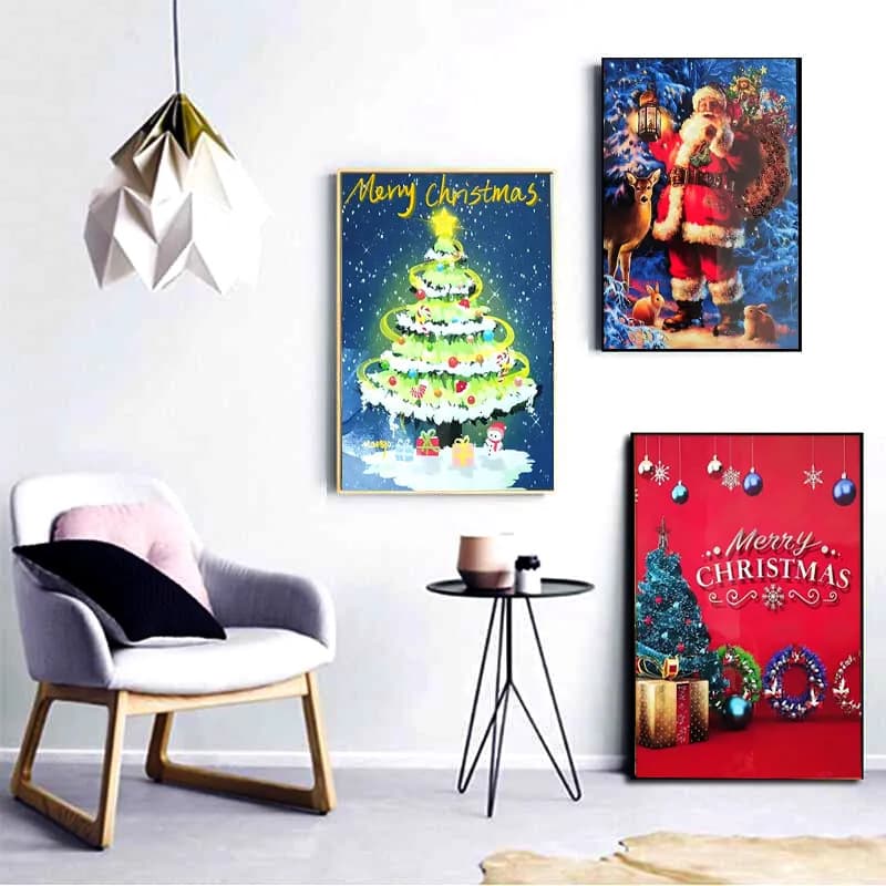Christmas Decorative Painting Amazon Crystal Porcelain Diamond Hanging Painting Modern Living Room Mural Cross-border Hot Mural