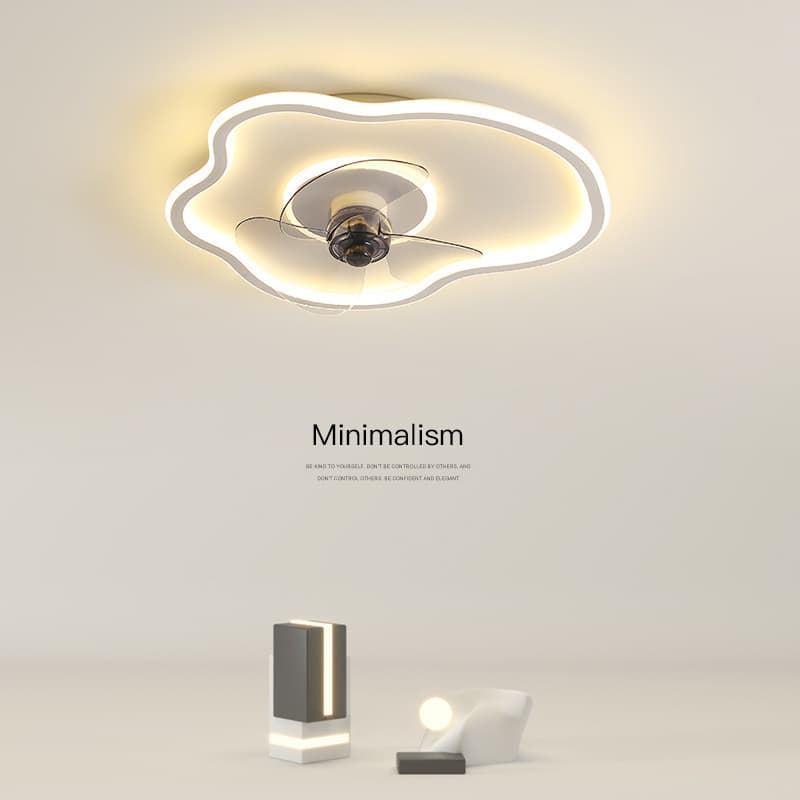 Children's Room Fan Lamp 2025 New Modern Simple Flower-Shaped Home Master Bedroom Ceiling Lamp Invisible Ceiling Fan Lamp