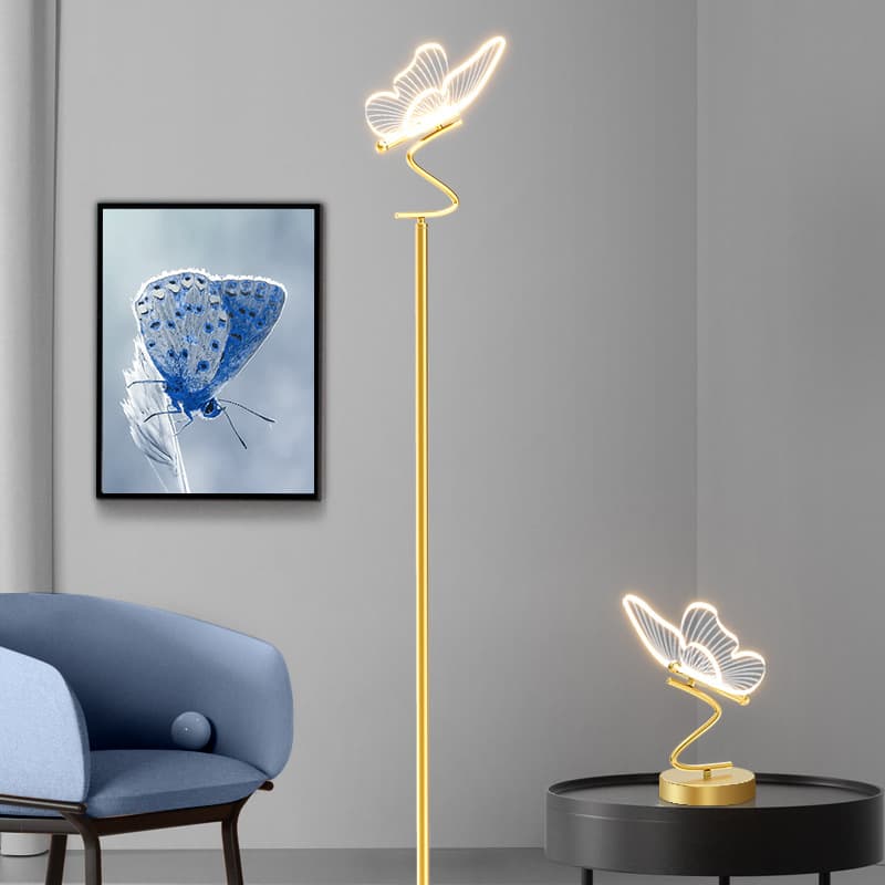 Floor Lamp Nordic Light Luxury Design Living Room Bedroom Table Lamp Simple Modern Butterfly Decoration Room Bedside Wall Lamp