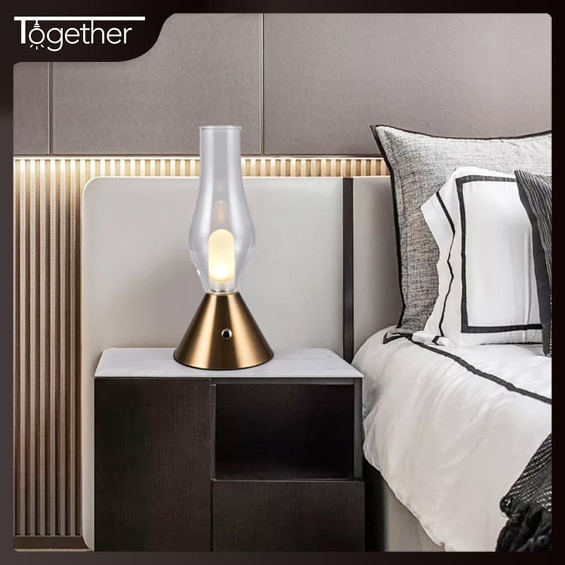 Candlestick shape decoration night light bedroom study rechargeable atmosphere light modern simple birthday gift lamp