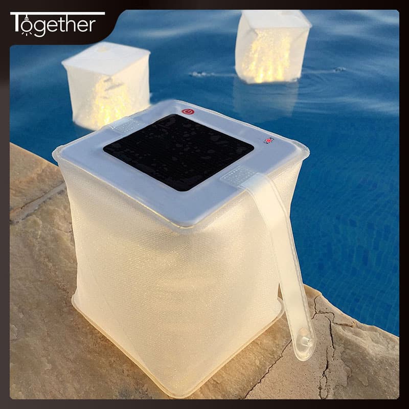 Cross-border inflatable solar lamp outdoor rescue lamp tent camping lighting lamp foldable novelty gift lamp