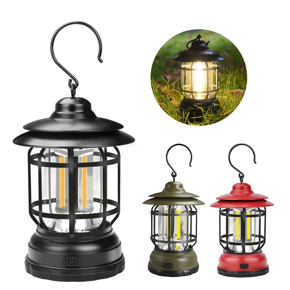 New Cross-border Outdoor Retro Camping Lamp Super Long Endurance Camping Lamp COB Hanging Horse Lamp Tent Lamp