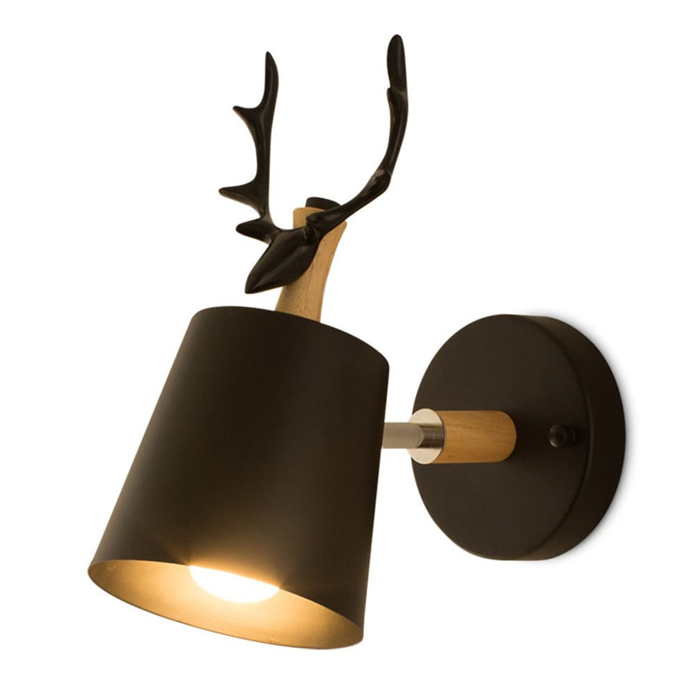 Nordic Simple Desk Wall Lamp Bedroom Bedside Lamp Living Room Corridor Wall Lamp Macaron Distinctive Creative Deer Head Lamp