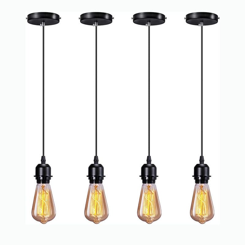 Restaurant Chandelier Modern Simple Iron American Style Single Head Bar Lighting Vintage Industrial Style Black Bedside Chandelier Lamp
