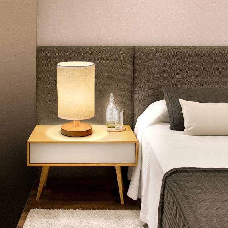 Simple Modern Nightlight Bedside Wooden Dimming Table Lamp Japanese Style Warm Romantic Light Remote Control Switch Bedroom Lamp