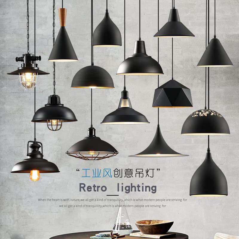 loft Vintage Chandelier Industrial Style Single Head Bar Restaurant Hotel Decorative Small Chandelier American Lampshade Iron Art
