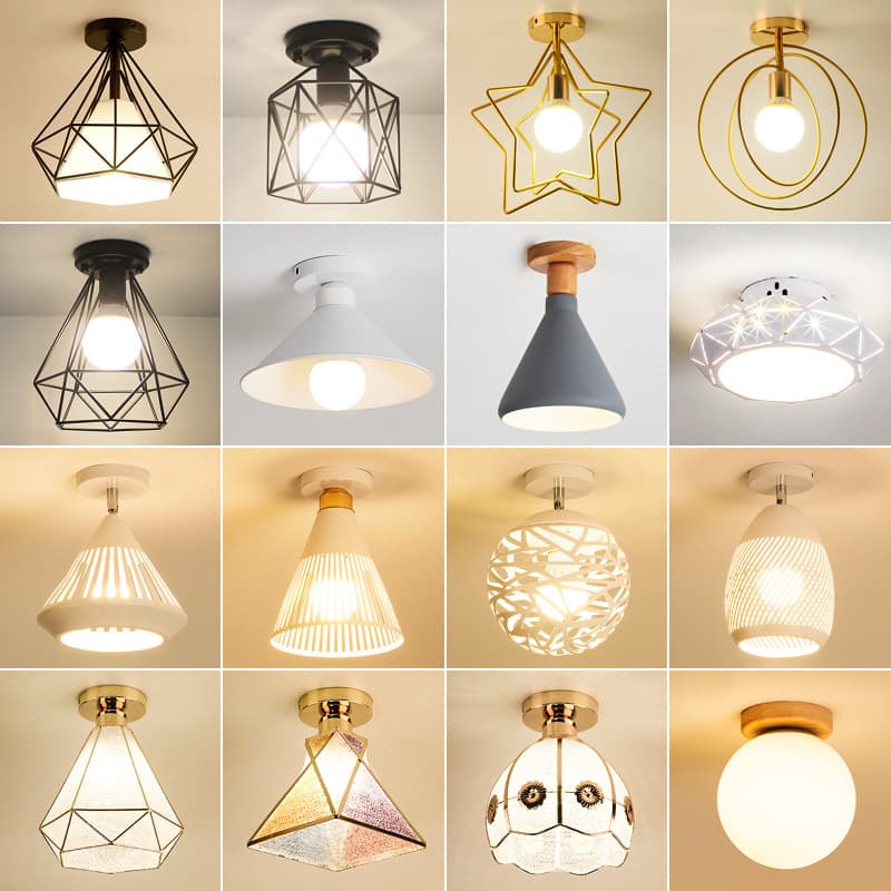 Nordic ceiling lamp creative aisle bay window lamp simple modern entrance porch balcony corridor bedroom crystal lamps