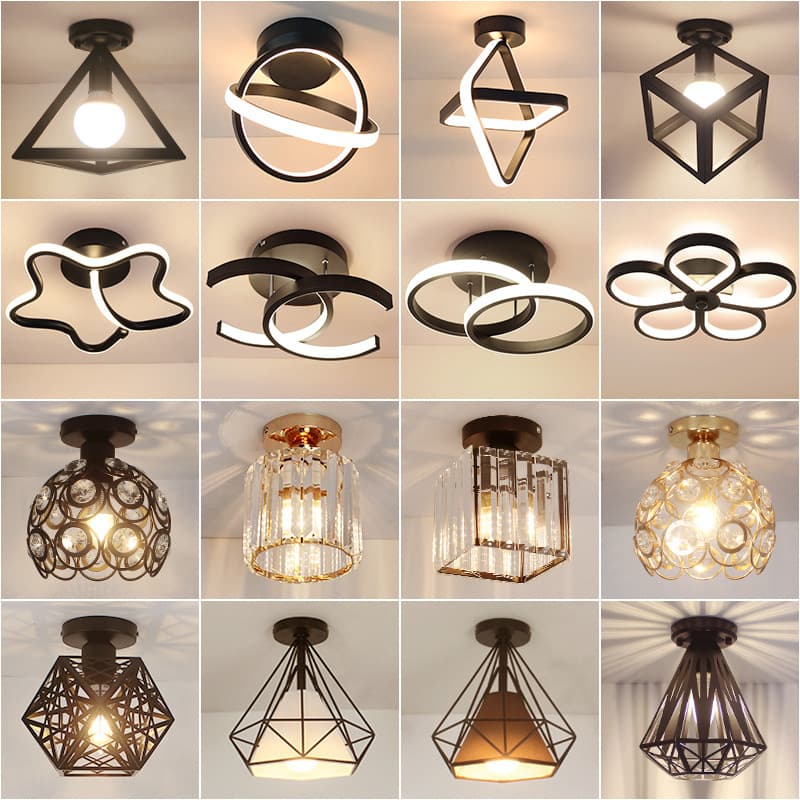 Nordic Aisle Ceiling Light Modern Simple Corridor Balcony Home Light Cyber Celebrity Entry Luxury Entrance Window Iron Art Lamps