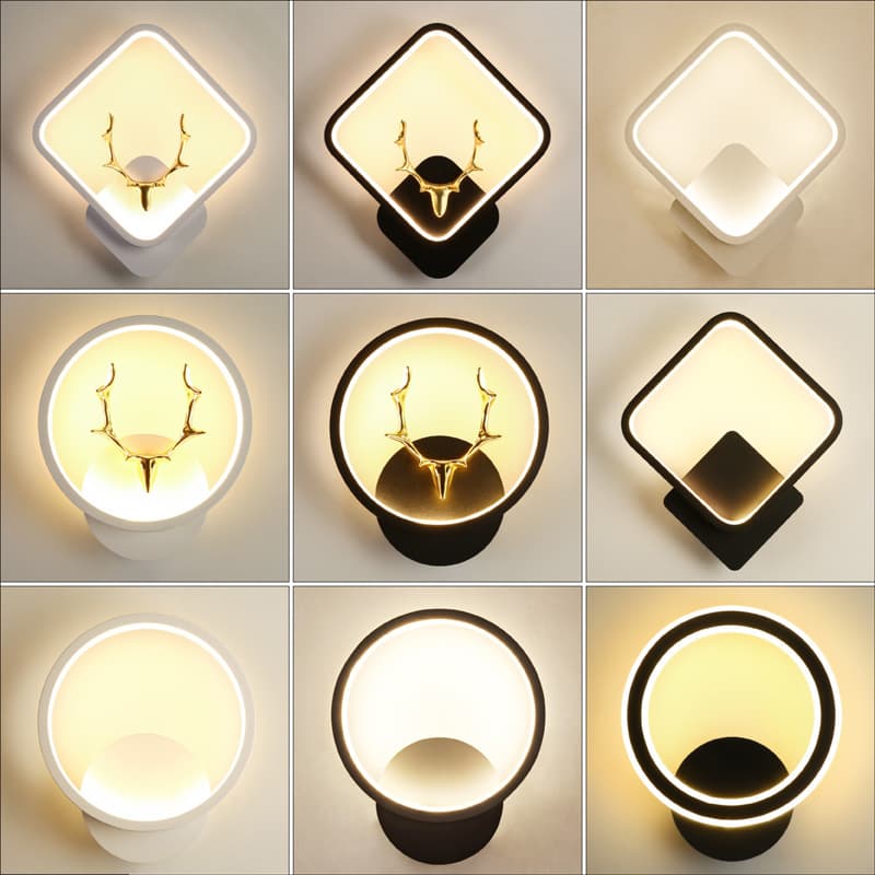 led Nordic indoor small wall lamp simple round bedside lamp bedroom bedside creative aisle corridor decorative lamps