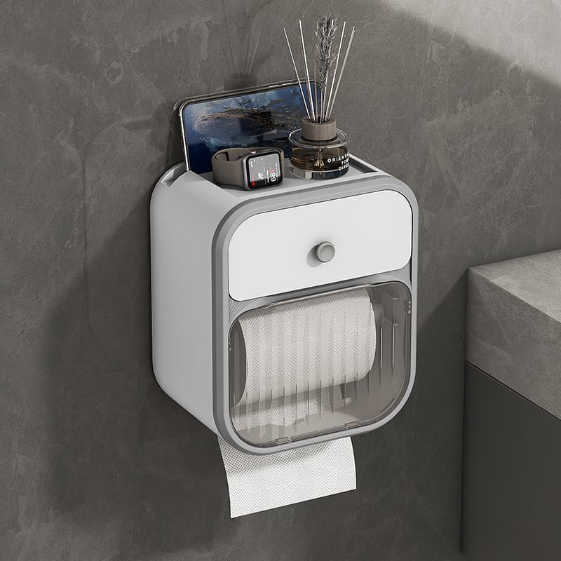 Wholesale Bathroom Tissue Box Punch-Free Tissue Holder Household Toilet Storage Rack Wall-Mounted Roll Paper Holder Paper Box