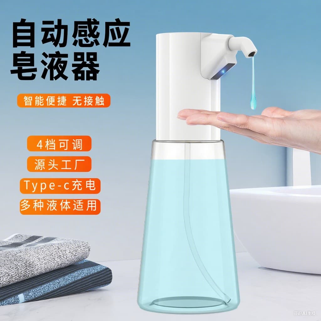 Automatic Sensor Soap Dispenser, Large Capacity, Four Settings, Wall-Mounted, Smart Hand-Washing Machine, Rechargeable Model, Factory Direct Sale, Low Price, in Stock