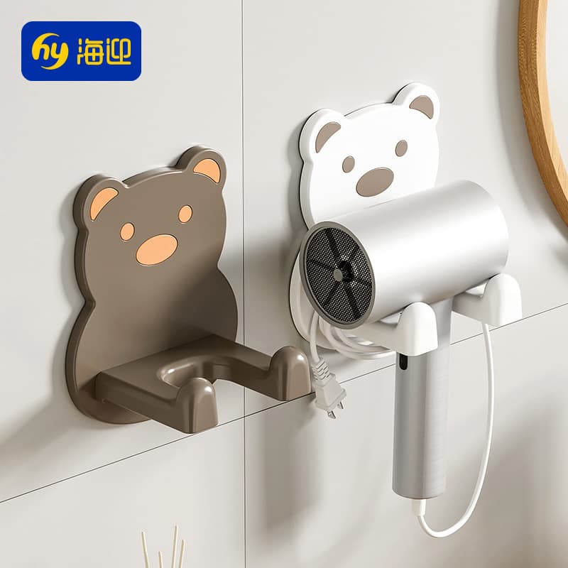 Hair Dryer Storage Rack Without Punching Holes Bathroom Wall-Mounted Hair Dryer Bracket Hanger Bathroom Hair Dryer Storage