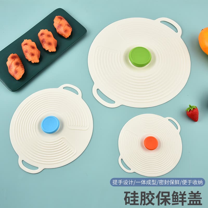 Silicone Fresh-Keeping Lid for Pots, Bowls, Plates, Cups, Universal Round Lid, Sealed, Heat-Retaining, Splash-Proof, Microwave-Safe, High Temperature Resistant