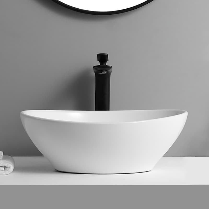 Casual Mini Ceramic Countertop Basin Bathroom Hand Washing Small Outdoor Art Basin Square Side Drainage Basin
