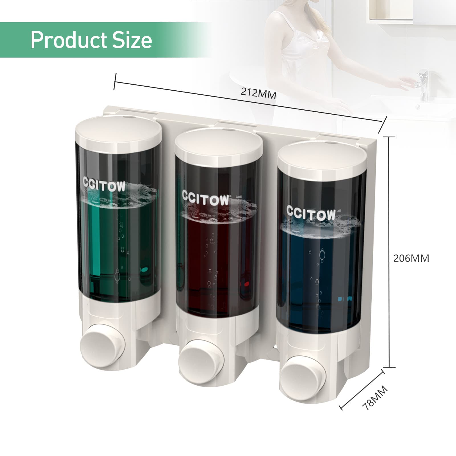 Amazon's Best-Selling Hotel Soap Dispenser, Shampoo and Shower Gel Dispensing Bottle, Wall-Mounted Soap Bottle for Hotel Bathrooms