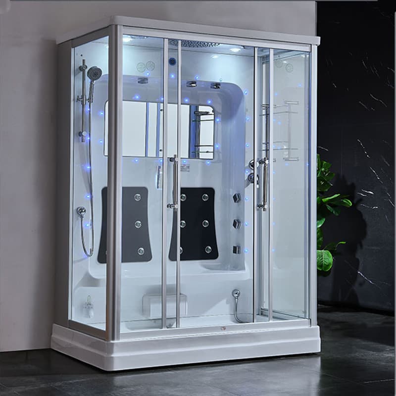 1.56m Integrated Luxury Single/Double Bathroom Steam Shower Enclosure with Glass Partition for Home Use