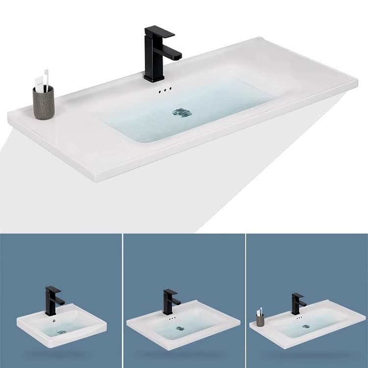 Semi-embedded wash basin bathroom ceramic integrated single basin bathroom cabinet foreign trade face wash table pool basin