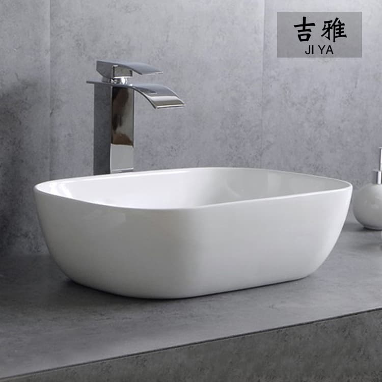 Simple European Style Thin Side Counter Basin Ceramic Counter Basin Washbasin Art Basin Bathroom Bathroom Sink