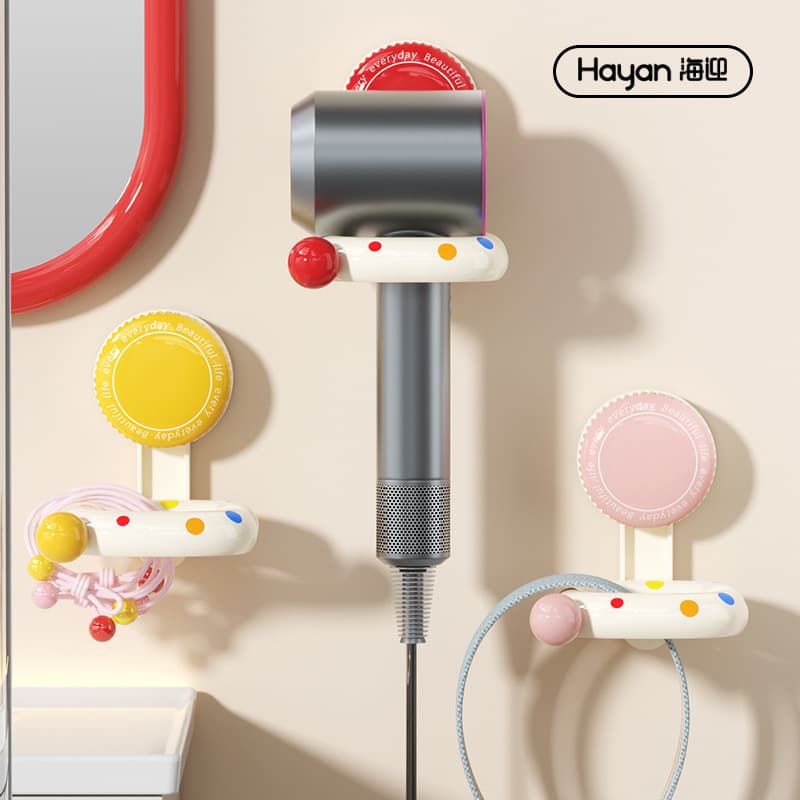 Hayan/Haiying Hair Dryer Rack Punch-Free Hair Dryer Storage Rack Bathroom Multi-Functional Hair Dryer Storage Rack