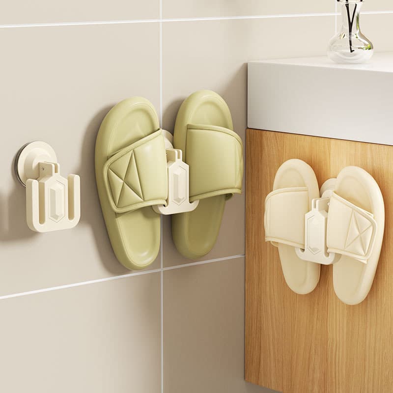Suction Cup Bathroom Slippers Rack Without Punching Toilet Shoe Rack Entry Door Wall Hanging Door Rear Storage Rack