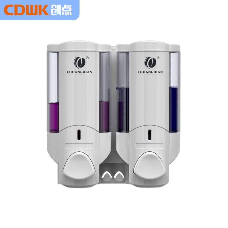 Chuangdian soap dispenser manual Press wall-mounted punch-free hotel soap dispenser double-headed soap dispenser Amazon hot sale