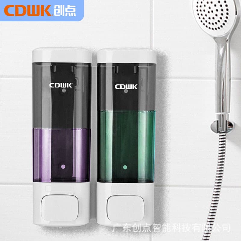 Chuangdian 320ml Manual Press Hotel Soap Dispenser Wall-Mounted Double-Head Soap Bottle for Hotel Bathrooms, Cross-Border Hot Selling