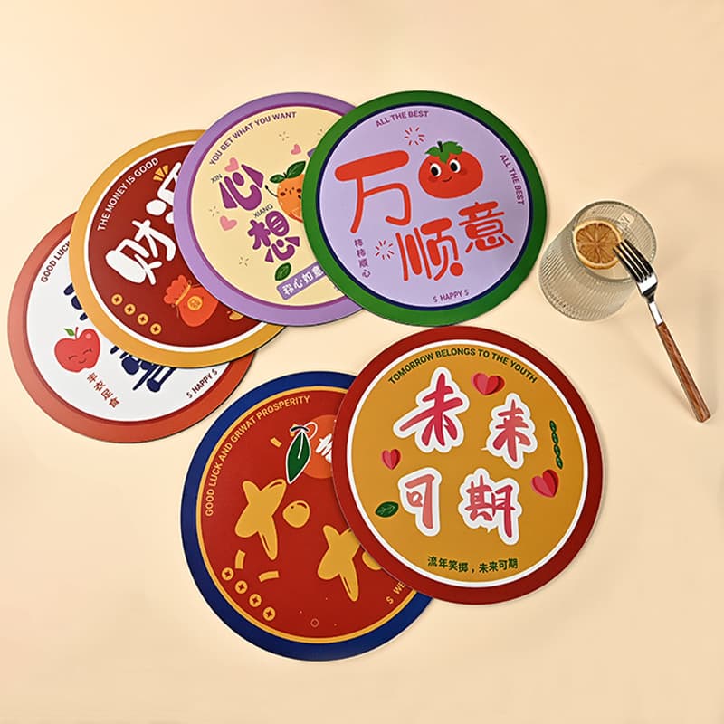 Promotional Coasters, Creative Dining Table Heat Insulation Pads, Absorbent Waterproof Pads, Ins-Style Non-Slip Placemats, Plate Mats Wholesale