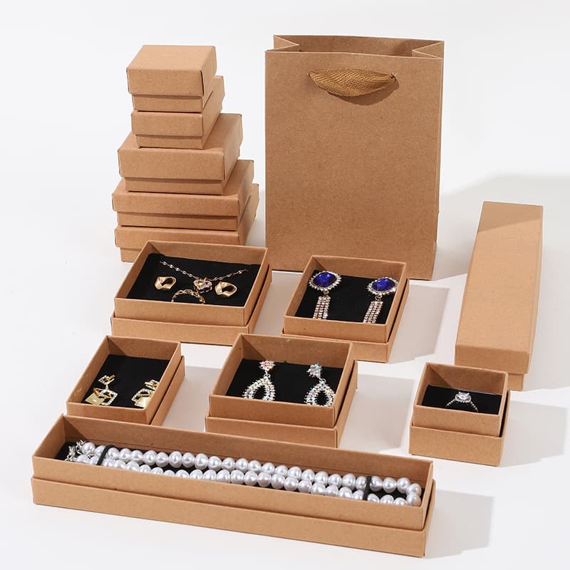 Manufacturers in stock kraft paper cover jewelry packaging box ring earrings necklace bracelet bracelet necklace packaging box
