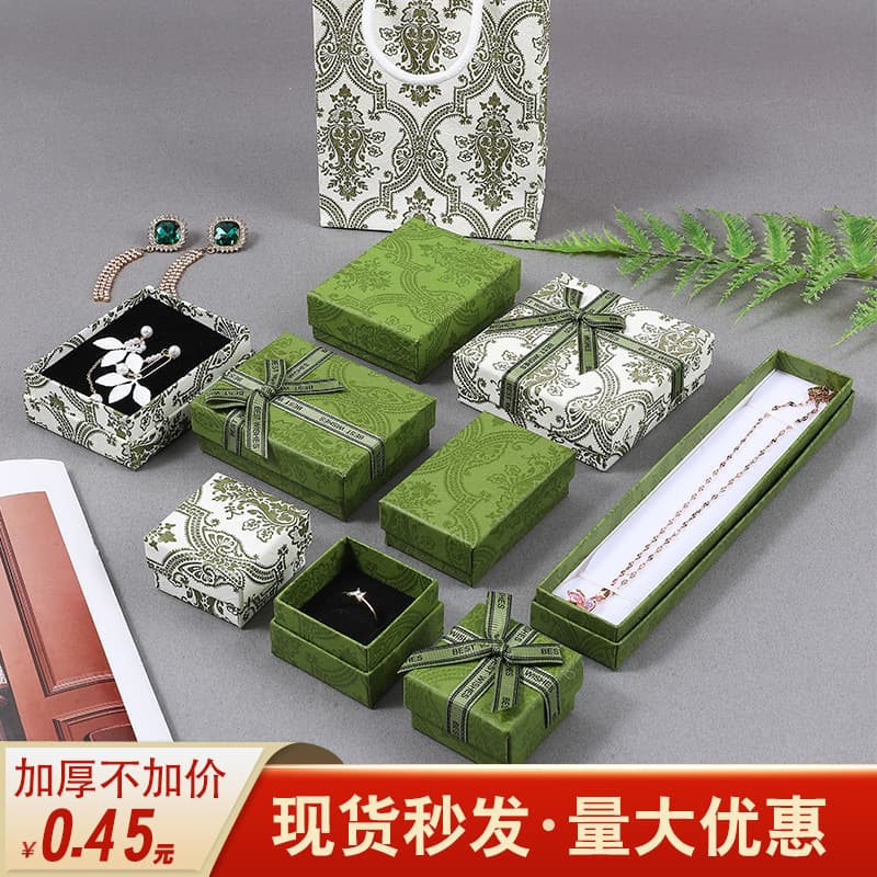 Manufacturer's Ready-Made Gucci Green Jewelry Box Heaven and Earth Cover Jewelry Packaging Box Necklace Bracelet Earrings Jewelry Box Wholesale