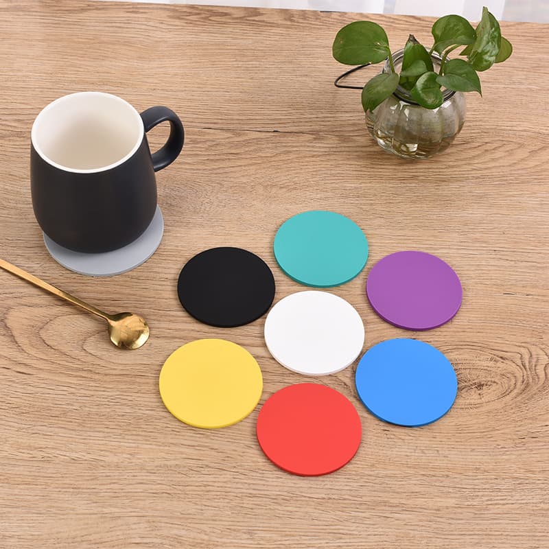 Wow Simple Waterproof Non-Slip Tea Coaster Bowl and Plate Mat Coaster Pvc Soft Rubber Home Pure Color Hotel Bar Coaster